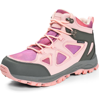 Waterproof kids hiking boots for nature walks, day hikes, warm-weather trails [color:Pink]