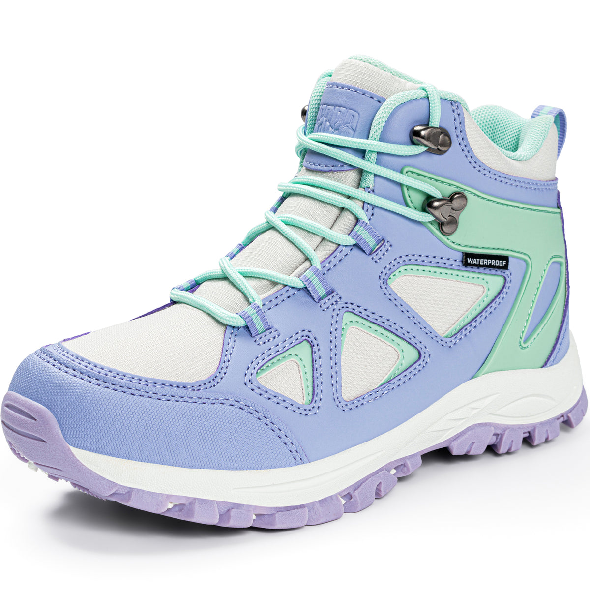 Waterproof kids hiking boots for nature walks, day hikes, warm-weather trails [color:Turquoise]