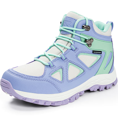 Waterproof kids hiking boots for nature walks, day hikes, warm-weather trails [color:Turquoise]