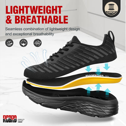 Lightweight men's waterproof work shoes for restaurant and catering teams [color:Black]
