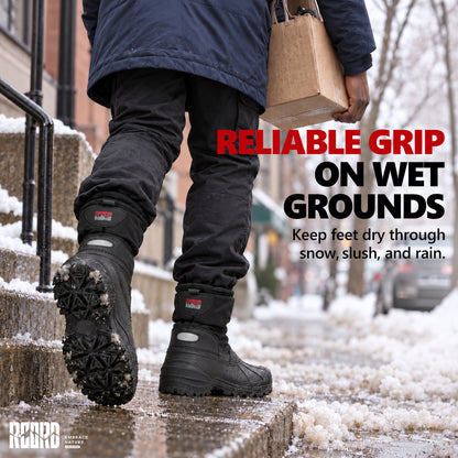 All-terrain rubber grip on men's snow boots for muddy ground and snow [color:Black]
