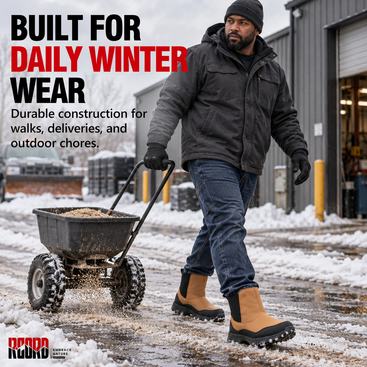 Winter boots for men for commuting, neighborhood walks and everyday outings [color:Khaki]