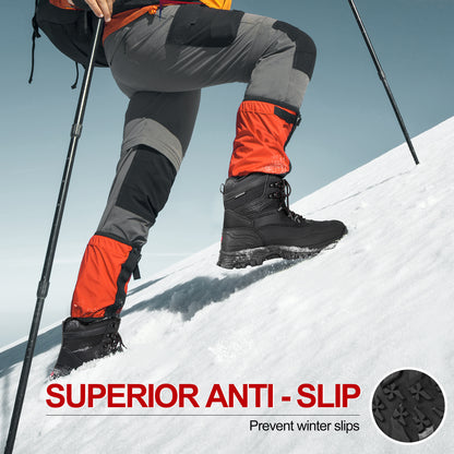 Deep-lug rubber traction on men's snow boots for icy sidewalks and packed snow [color:Black]

