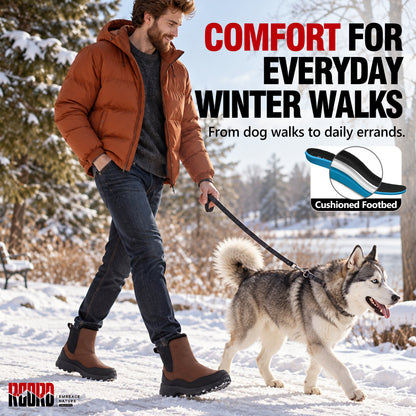 cushioning in men's snow boots for everyday walking comfort [color:Brown]
