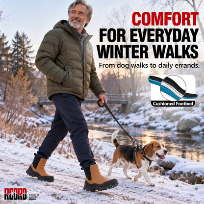 Cushioning in men's snow boots for everyday walking comfort [color:Khaki]
