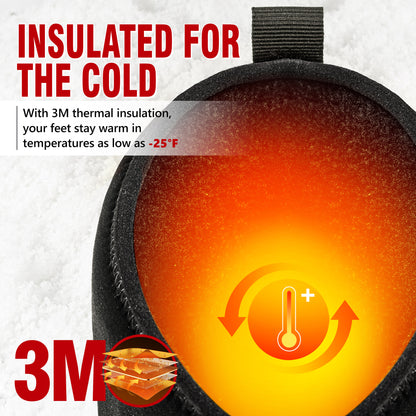 Warm insulated lining in men's snow boots for chilly mailbox trips [color:Black]

