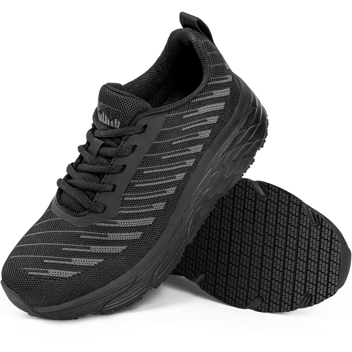 Men's waterproof slip-resistant work shoes for restaurant kitchens [color:Black]
