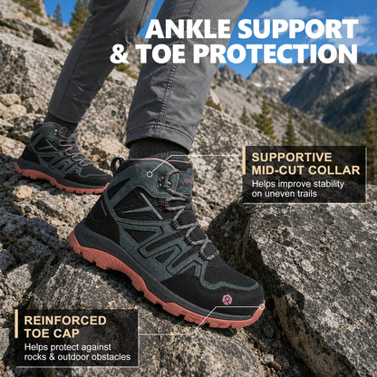 Mid-cut ankle support for outdoor walks and easy hikes [color:Black]
