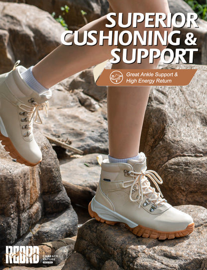 Mid-cut ankle support for travel days that include outdoor exploring [color:Beige]
