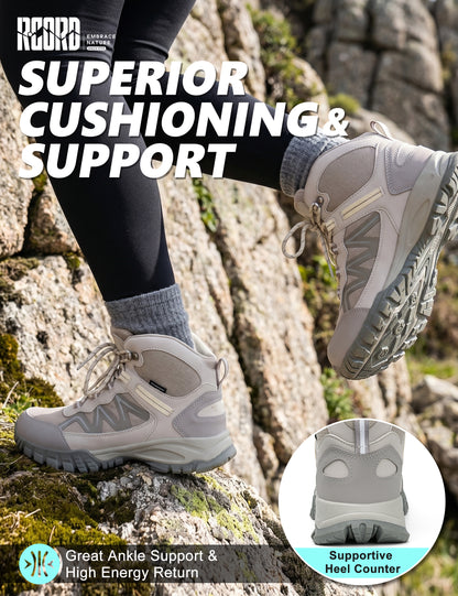 Mid-cut ankle support for daily walking on changing surfaces [color:Sand]
