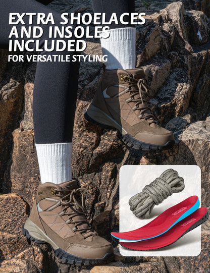 Mid-cut walking support for calm trails and uneven outdoor ground [color:Brown]
