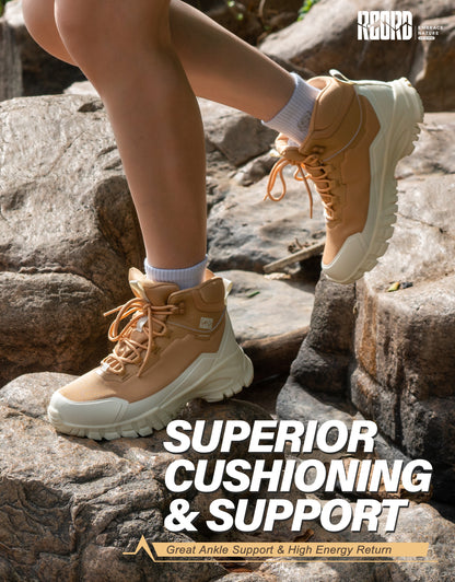 Mid-cut ankle support for regular walks on varied outdoor surfaces [color:Khaki]
