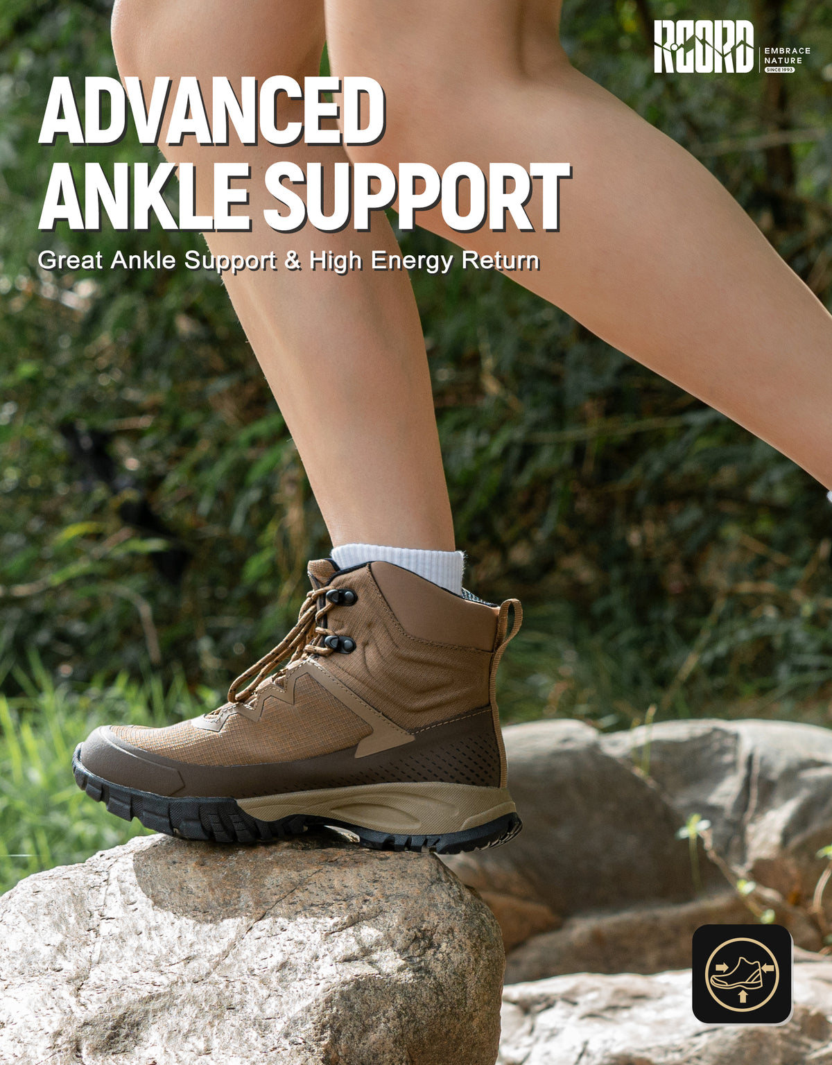Mid-cut support for a more secure feel on day-hike terrain [color:Khaki]
