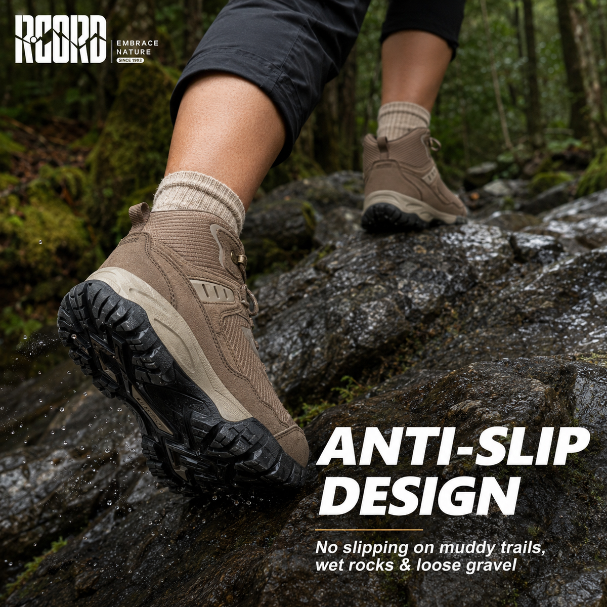 Non-slip grip for campsite paths, loose dirt and gravel [color:Brown]

