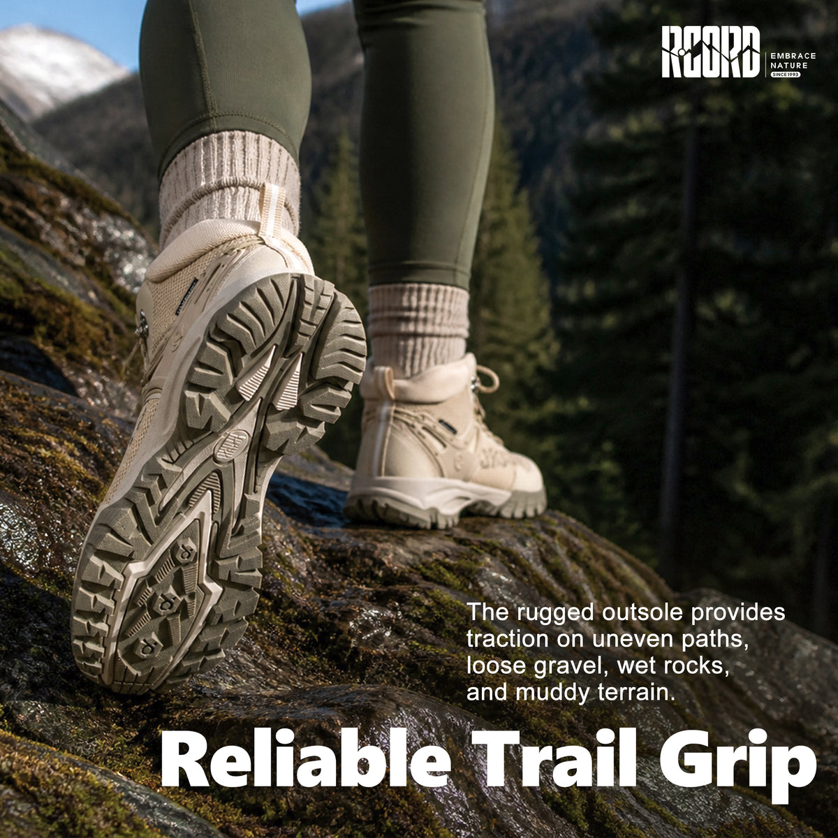 Non-slip traction for day-hike paths, gravel and packed dirt [color:Sand]
