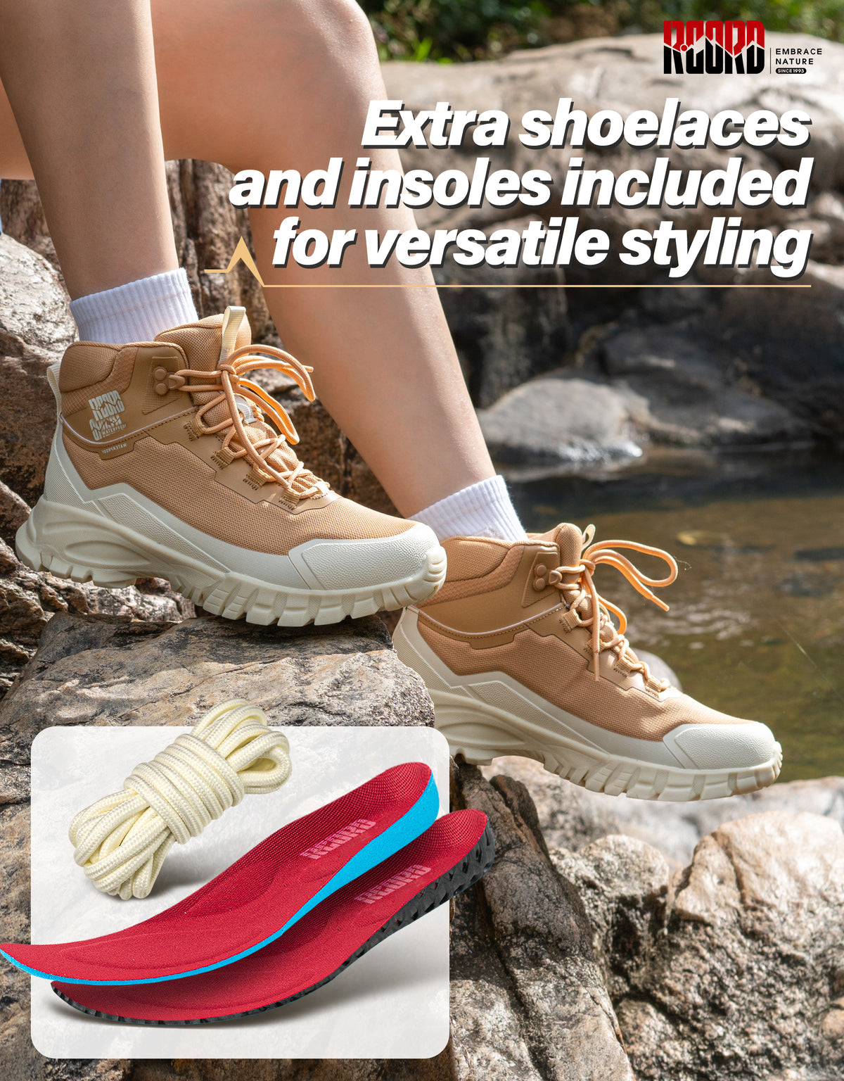Padded tongue comfort for a softer feel across the instep [color:Khaki]
