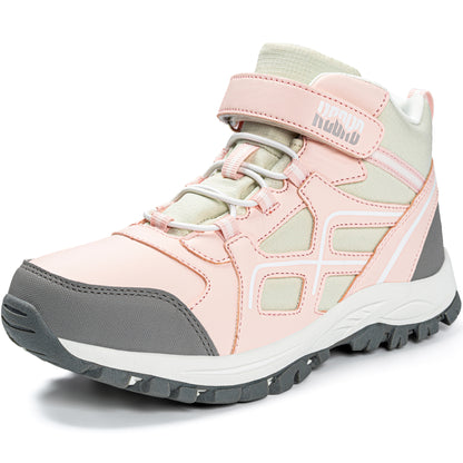Protective toe girls hiking boots for nature trails, family hiking, outdoor exploring [color:PinkGrey]