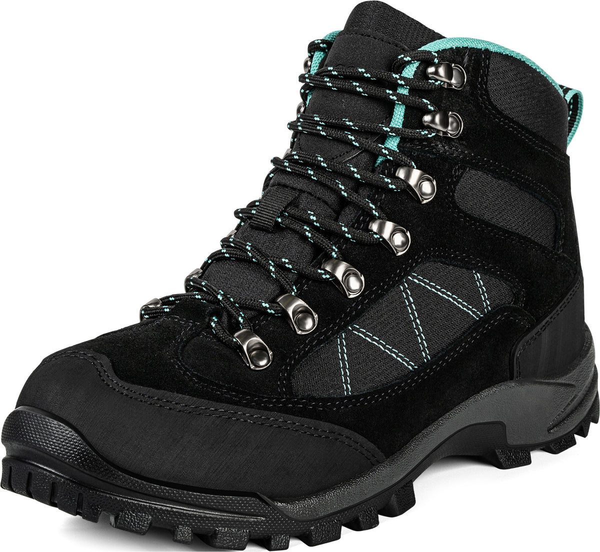 R CORD women's waterproof hiking boots for relaxed nature walks [color:Black]
