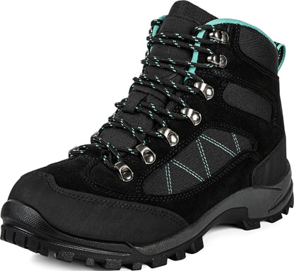 R CORD women's waterproof hiking boots for relaxed nature walks [color:Black]
