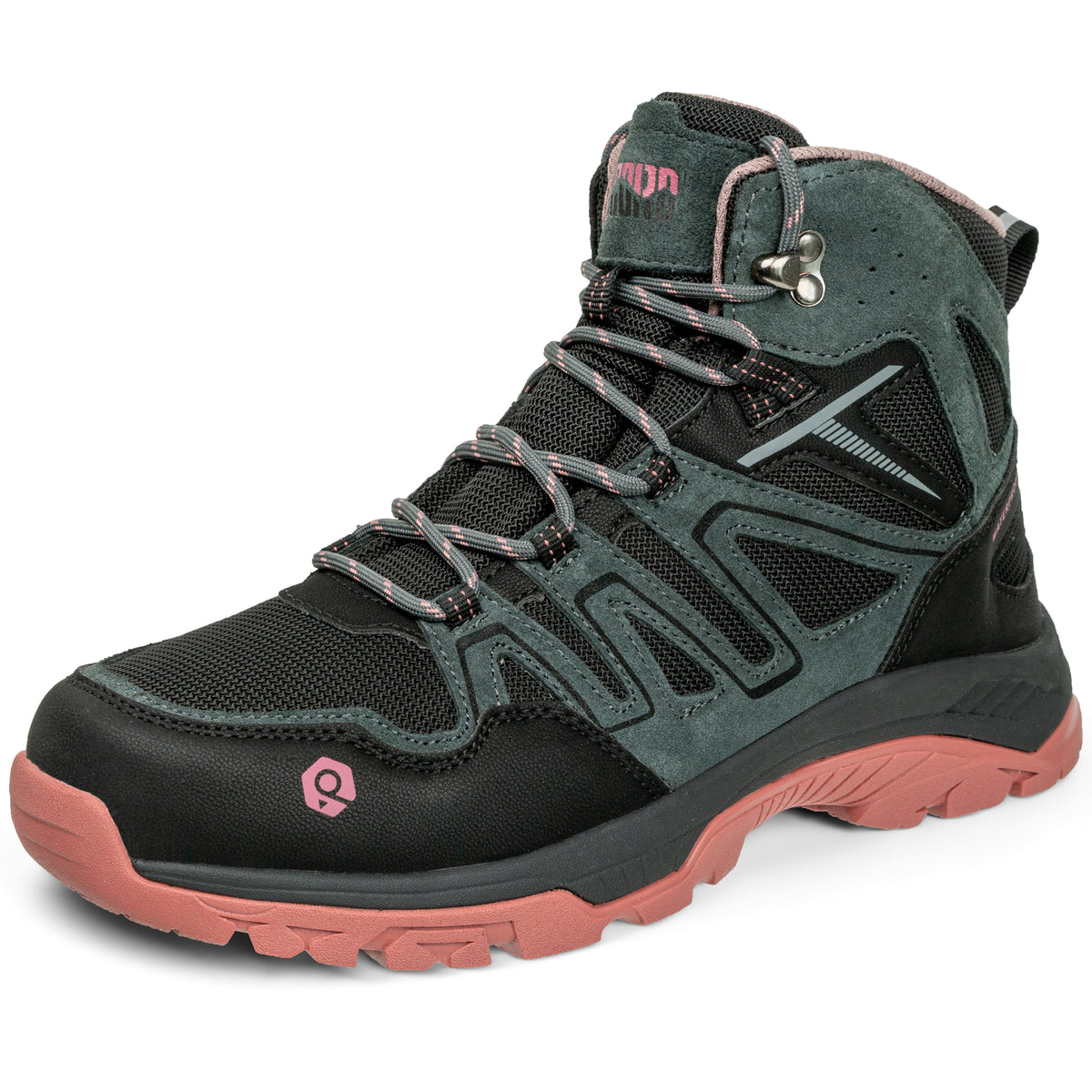 R CORD women's waterproof hiking boots for outdoor walks [color:Black]