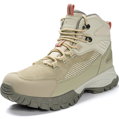 R CORD women's waterproof hiking boots for weekend hiking and camping [color:KHAKI]
