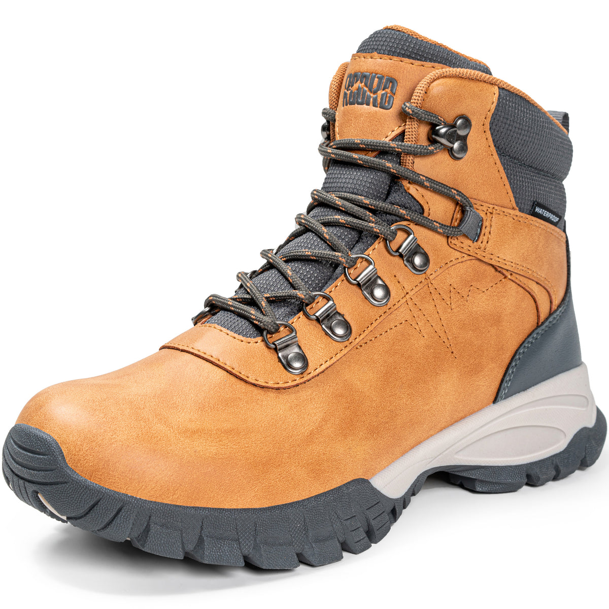 R CORD women's waterproof hiking boots for travel and outdoor walks [color:Brown]
