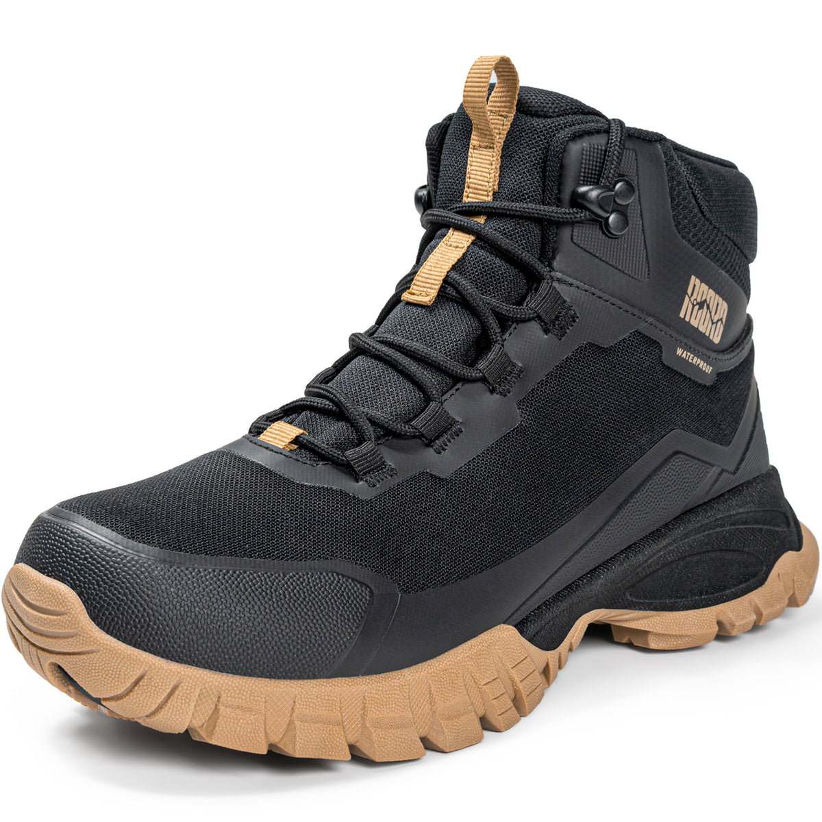 R CORD women's hiking boots with ankle support for park walks [color:Black]

