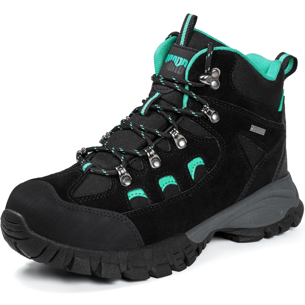 R CORD women's lightweight hiking boots for travel and day hikes [color:Black]

