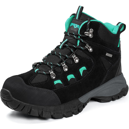 R CORD women's lightweight hiking boots for travel and day hikes [color:Black]
