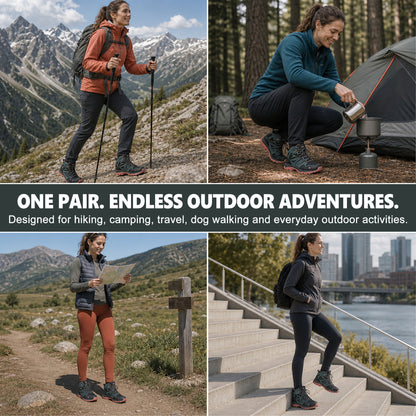 Women's hiking boots for outdoor walks, day hikes and park routes [color:Black]
