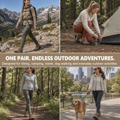Women's hiking boots for outdoor walks, day hikes and park routes [color:Brown]
