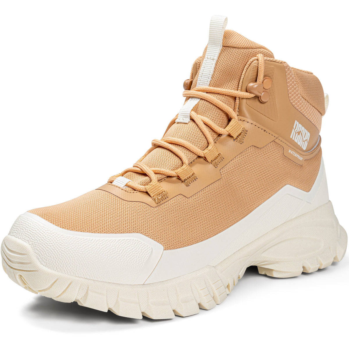 R CORD women's hiking boots with ankle support for park walks [color:Khaki]
