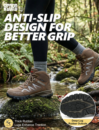 aSlip-resistant rubber grip for park paths and regular outdoor walks [color:Brown]
