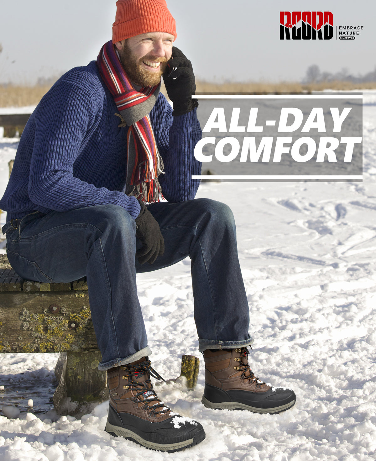 Winter boots for men for dog walking, snowy sidewalks and weekend outings [color:Brown]
