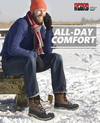 Winter boots for men for dog walking, snowy sidewalks and weekend outings [color:Brown]
