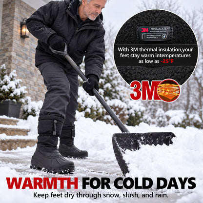 3M Thinsulate insulation in winter boots for men for cold outdoor chores [color:Black]