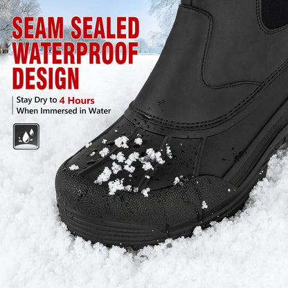 Waterproof men's snow boots for slushy errands and snowy parking lots [color:Black]

