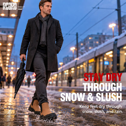 Waterproof winter boots for men for daily errands in snow and slush [color:Khaki]
