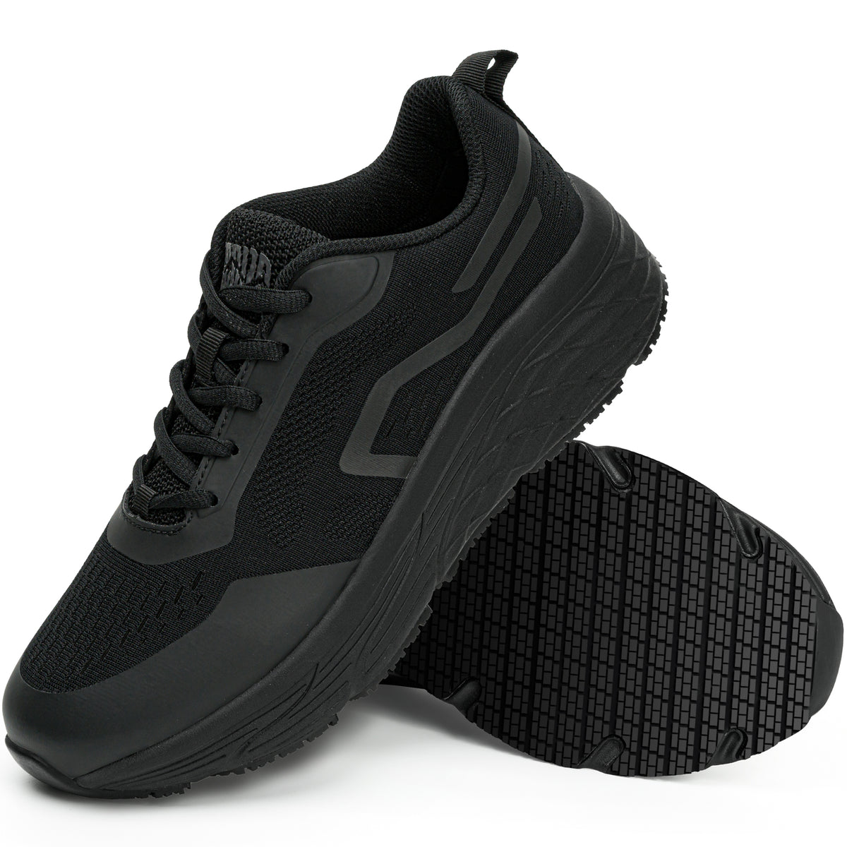 Women's breathable work shoes for food service [color:Black]
