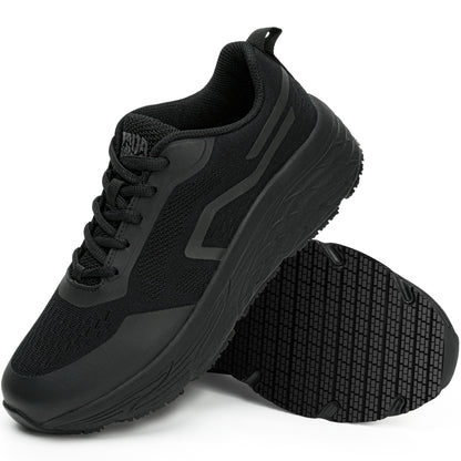 Women's breathable work shoes for food service [color:Black]

