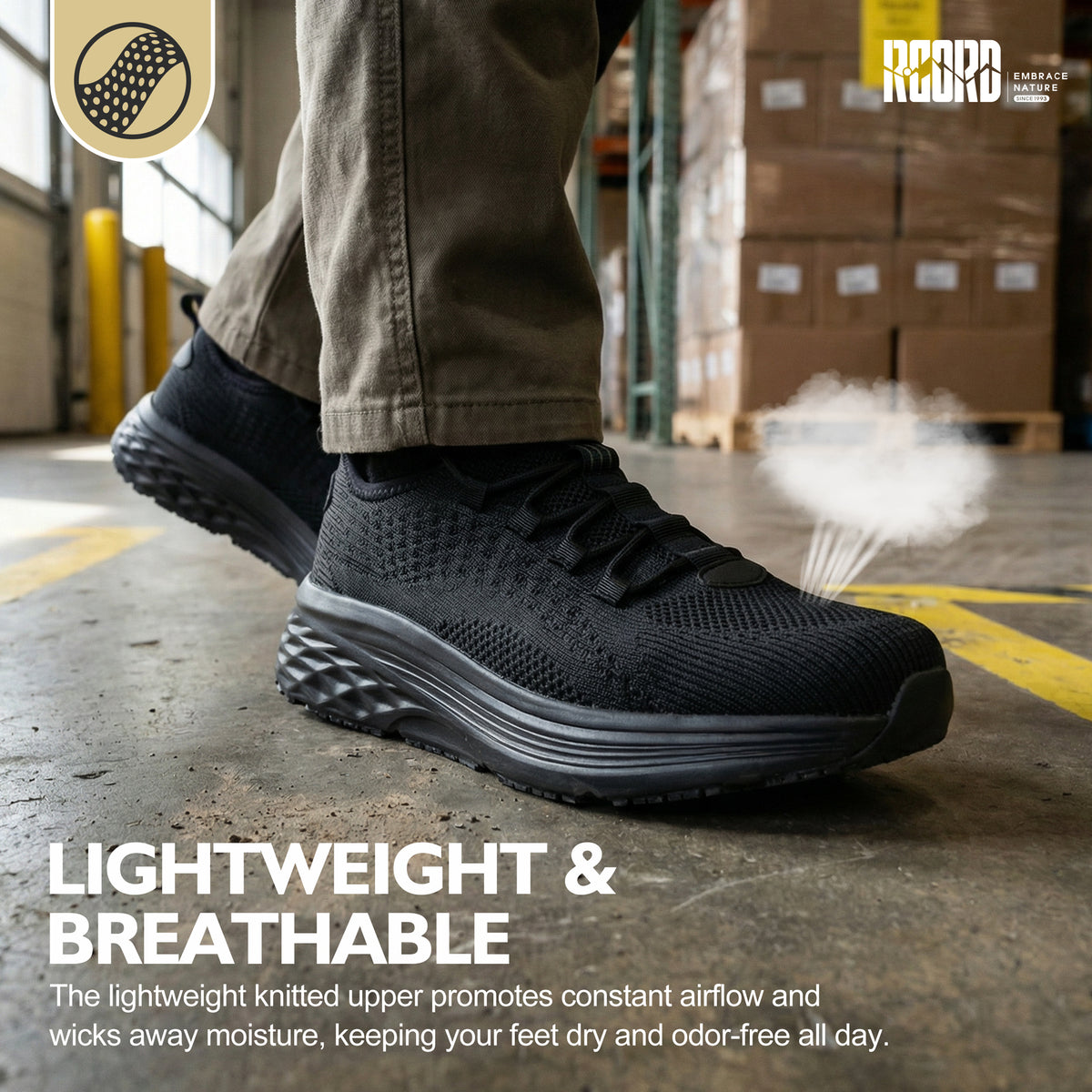 Lightweight flexible women's work shoes for cafe and retail tasks [color:Black]
