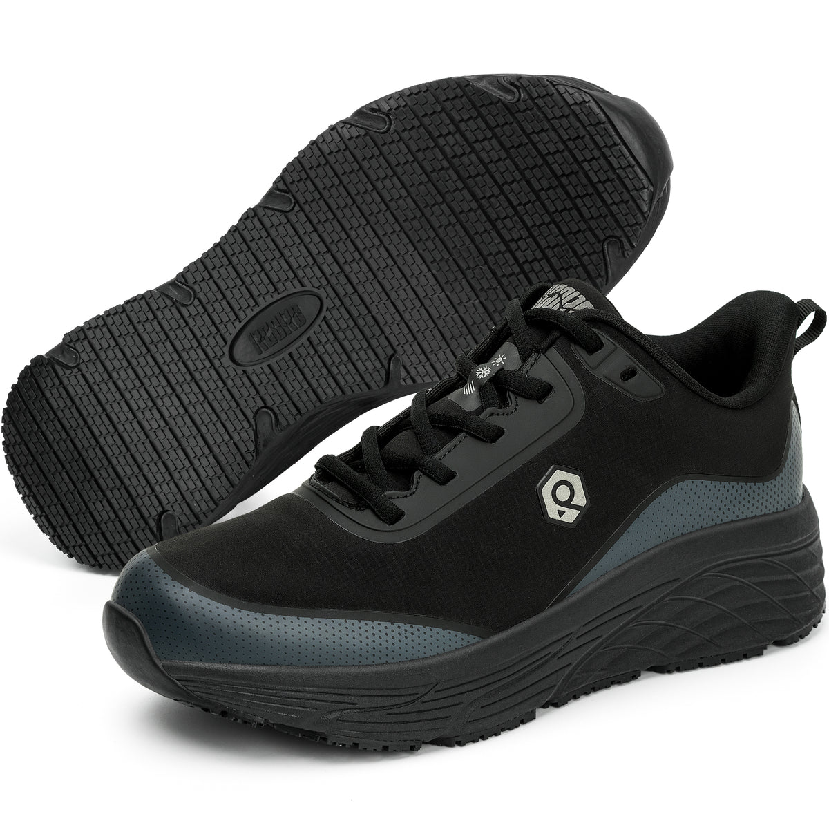 Comfortable women's slip-on work shoes for food service [color:Black]

