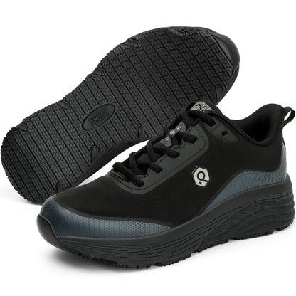 Comfortable women's slip-on work shoes for food service [color:Black]
