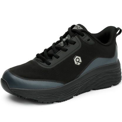 Comfortable women's slip-on work shoes for food service [color:Black]
