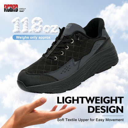 Lightweight women's slip-on work shoes for active food service teams [color:Black]
