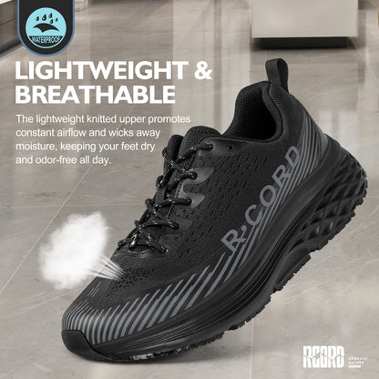 Breathable jacquard work shoes for restaurant kitchens and catering [color:Black]
