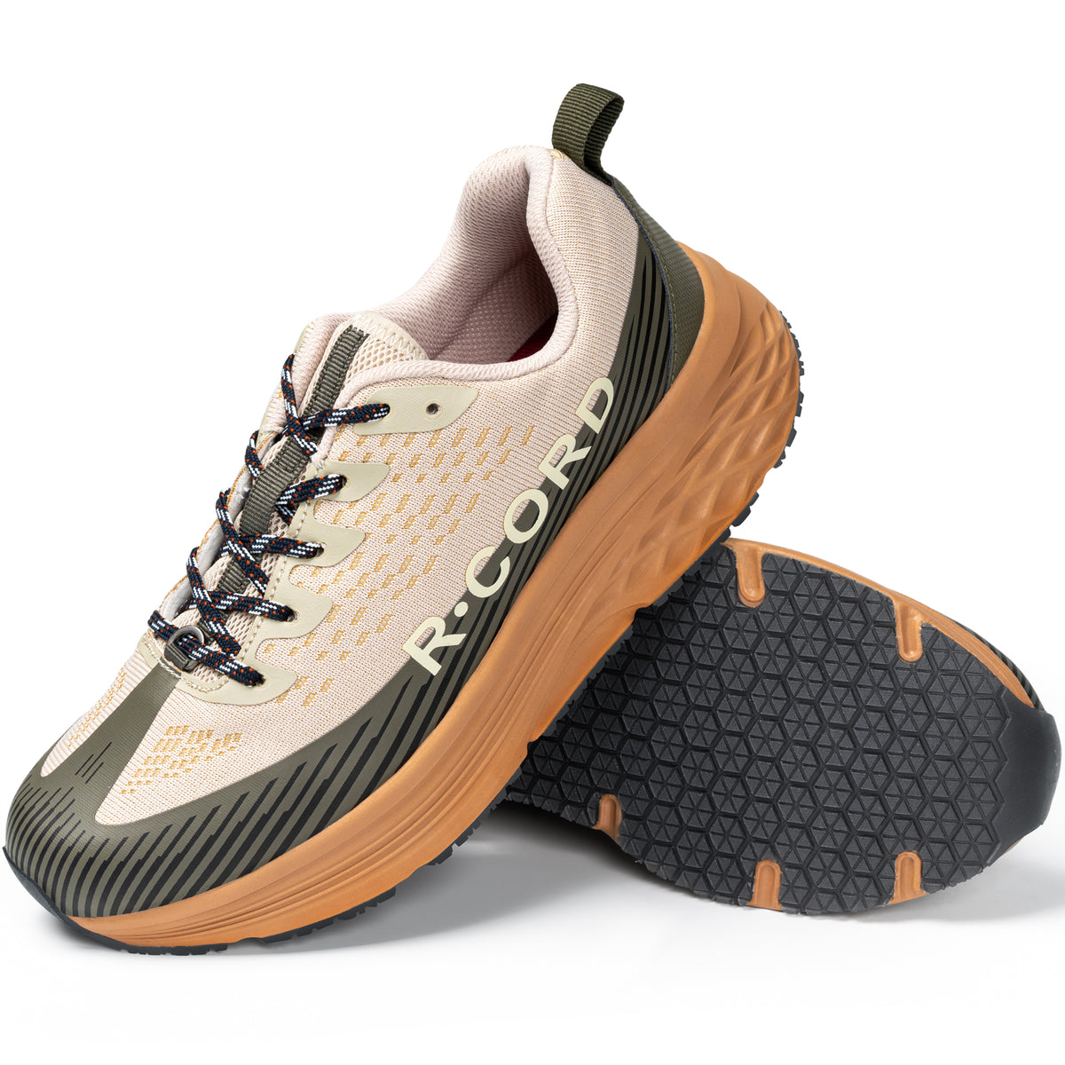 Breathable jacquard work shoes for restaurant kitchens and catering [color:Khaki]
