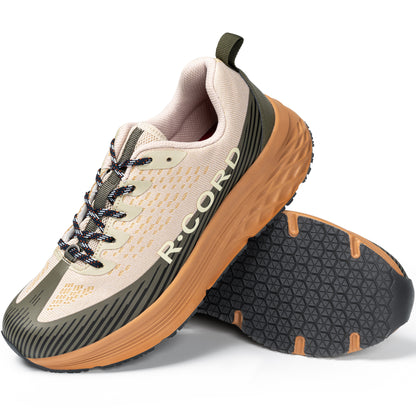 Breathable jacquard work shoes for restaurant kitchens and catering [color:Khaki]
