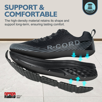 Cushioned work shoes for food service teams standing through busy shifts [color:Black]
