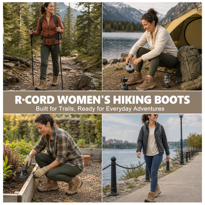 Women's hiking boots for day hikes, park walks and weekend travel [color:Brown]
